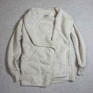 Abercrombie & Fitch Soft A&F Collection Wrap Jacket XS White Sherpa Lined Fleece